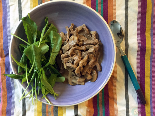 healthy beef stroganoff | breadonbutter