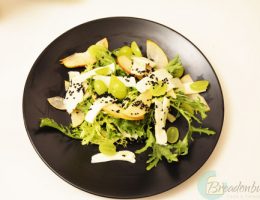 halloumi and niglla seeds salad