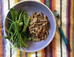 healthy beef stroganoff | breadonbutter